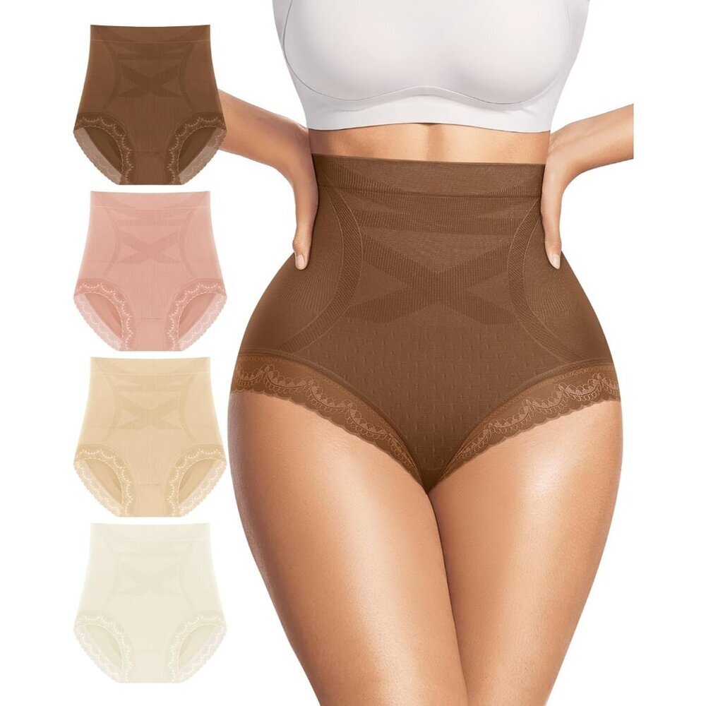 Women's Underwear 4 Pack High Waisted Tummy Control Lace Soft Breathable
